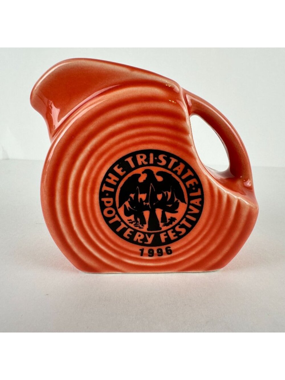 Fiesta Fiestaware Persimmon 1996 Tri-State Pottery Festival Mini Disc Pitcher